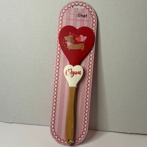 Prime Chef 2 Piece Valentines Day Heart Pink Red Dachshund Spatula Set NWT